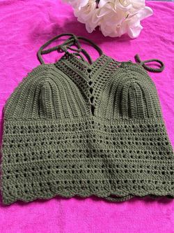 Crochet tejido a mano top  talla (M)