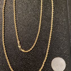 Gold Rope Chain 10k 24 Inches Nice! 4.45 G