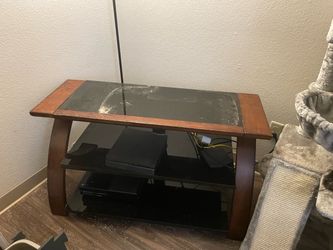 Glass and wood tv stand