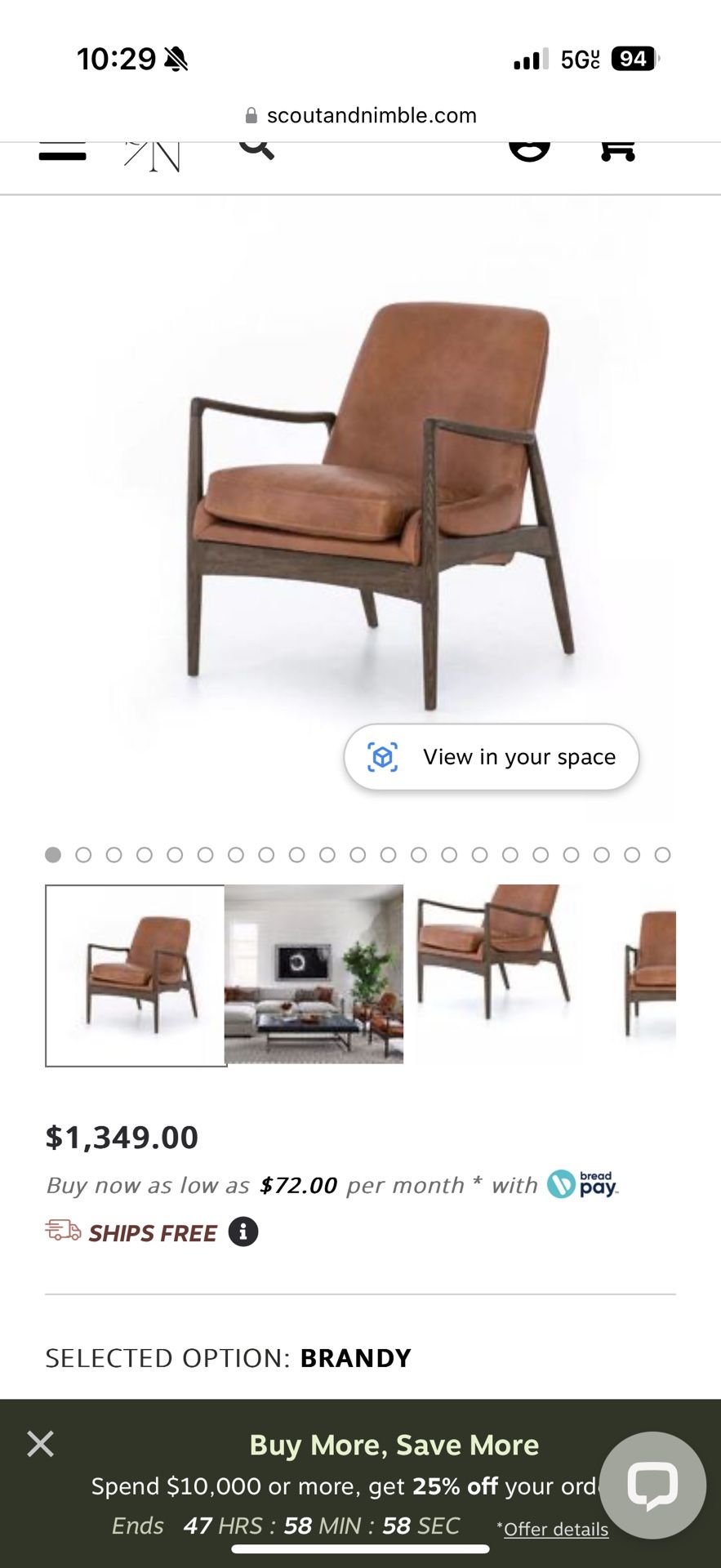 Four hands Braden chairs