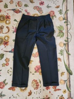 Louis Raphael Pleated Mens Wool and Mohair Pants 34 Ins 30