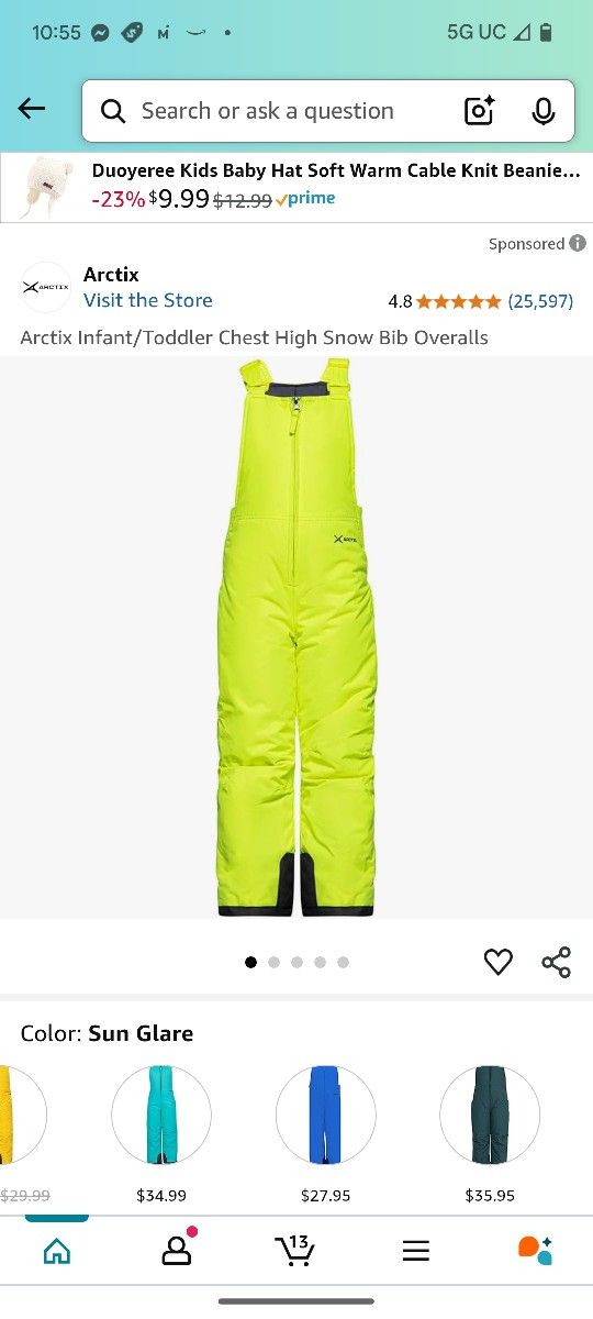 Arctix Infant/Toddler Chest High Snow Bib Overalls