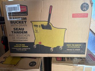 Rubbermaid Commercial Tandem Mop Bucket with Drain 31Qt