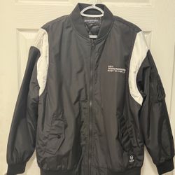 80s 90s Vintage Style Wood Stuck Quilted Lining Bomber Jacket Windbreaker 