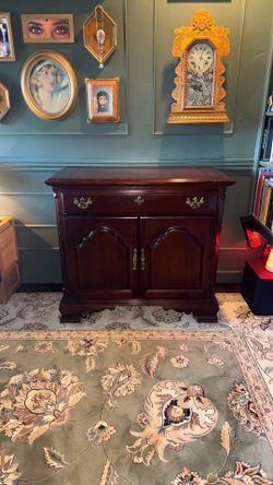 Rolling Bar Cart Cabinet