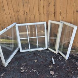 4 Double Pane Wood Windows 2-30×30*18×22&15×22