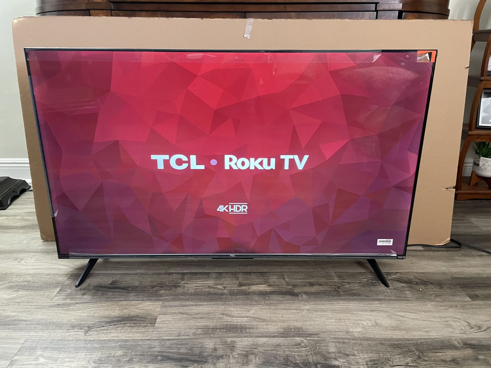 TCL 50” Roku Smart TV 4K HDR UHD “New Condition, Plastic Still Installed” With Remote Control $140 Firm On Price
