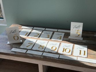 Wedding Table Number Signs (4”x6”)
