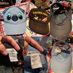 Disney Parks World Stitch Plush Character & Lion King Hats Trucker Cap Snapback