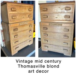 Vintage Mid Century Thomasville Blond Art Decor
