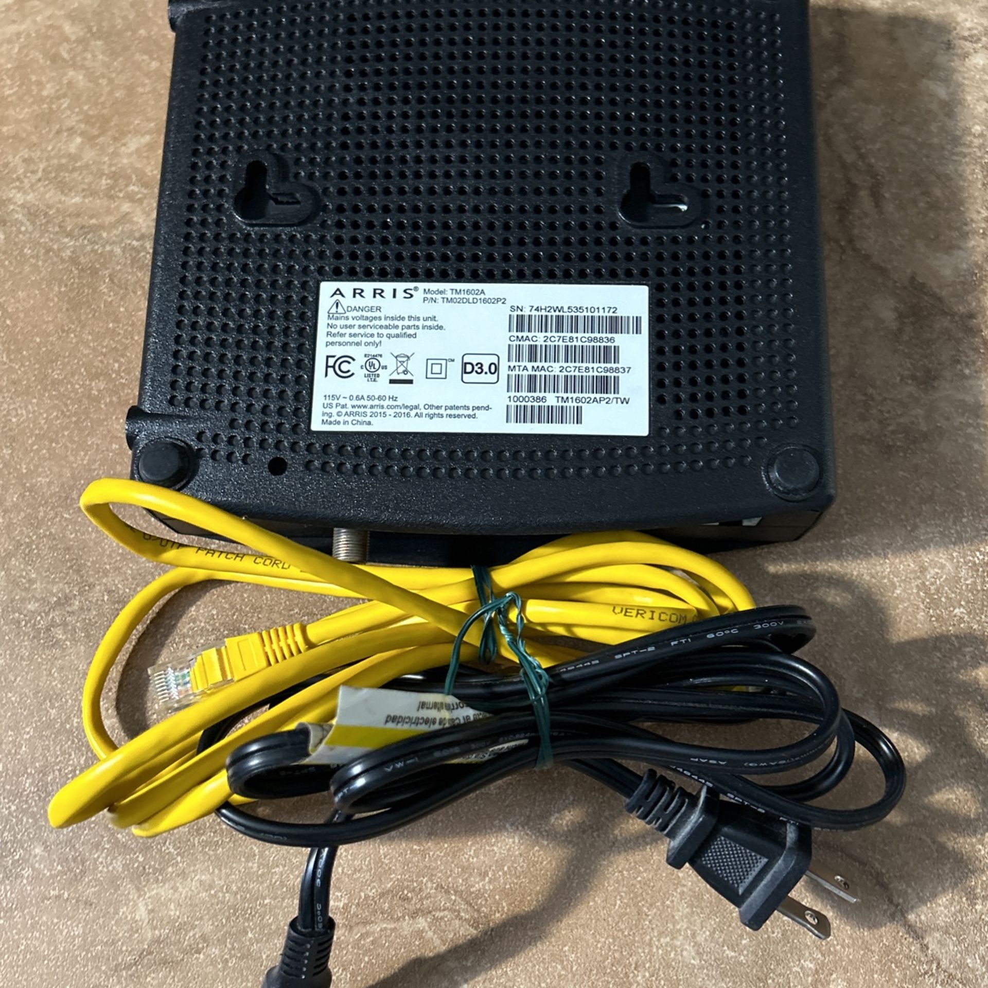 ARRIS Model# TM1602A