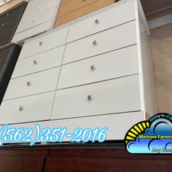 White Eight Drawer Dresser With Rails New Chest Cómoda Cajonera 