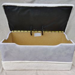 Ottoman Bench Toy Box Vanity Seat Plus Fuzzy Seated 33 L x 16 D x 15.5 H