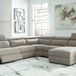 Mabron Gray Raf Power Recliner Sectional

