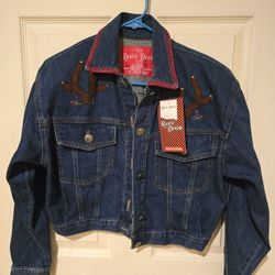 New.  Handmade (Large) Embroidered Mexican Denim Jean Jacket
  ( reseda ca)