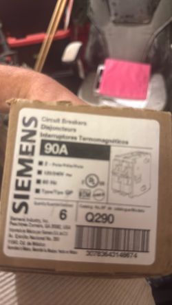 90 A Siemens circuit breakers