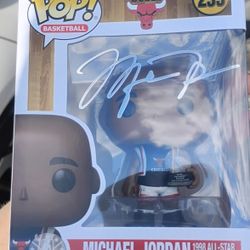 Michael Jordan Signed Autograph COA Funko Pop NBA Chicago Bulls 