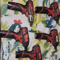 5 Used Milwaukee M12 1/4" Impact Drivers