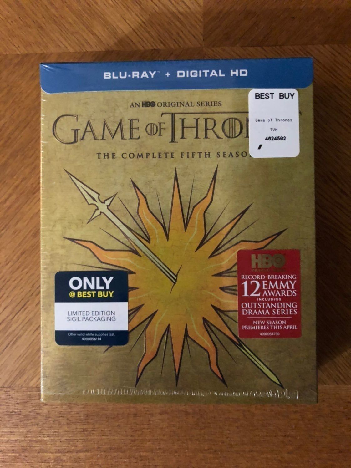 Game of Thrones Best Buy Exclusive House Martell Sigil Edition Blu Ray Season 5