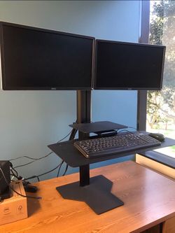 Ergonomic standing desk w/ 2- 24” monitors