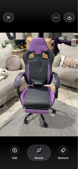 Wotsta Purple Black Gaming Chair with Footrest