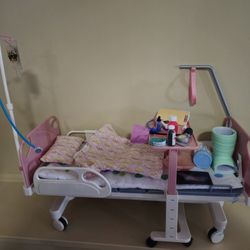 Our Generation Adjustable Hospital Bed & Doctor Set, Martha Doll, and “Calling 9-1-1” Book, & Heals on Wheels Wheelchair Accessory Set