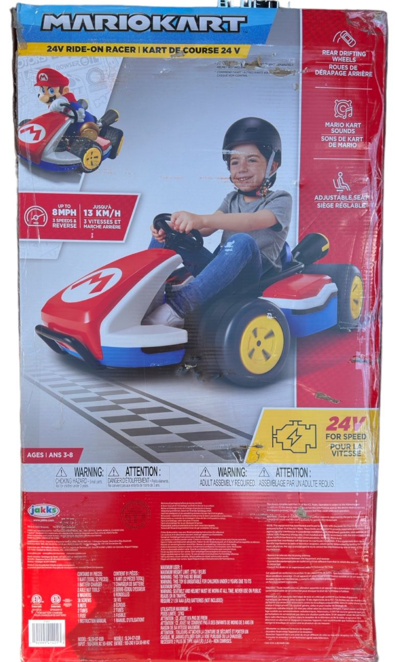 Super Mario Kart Deluxe Kids Ride On 24V Battery Powered Electric Car To