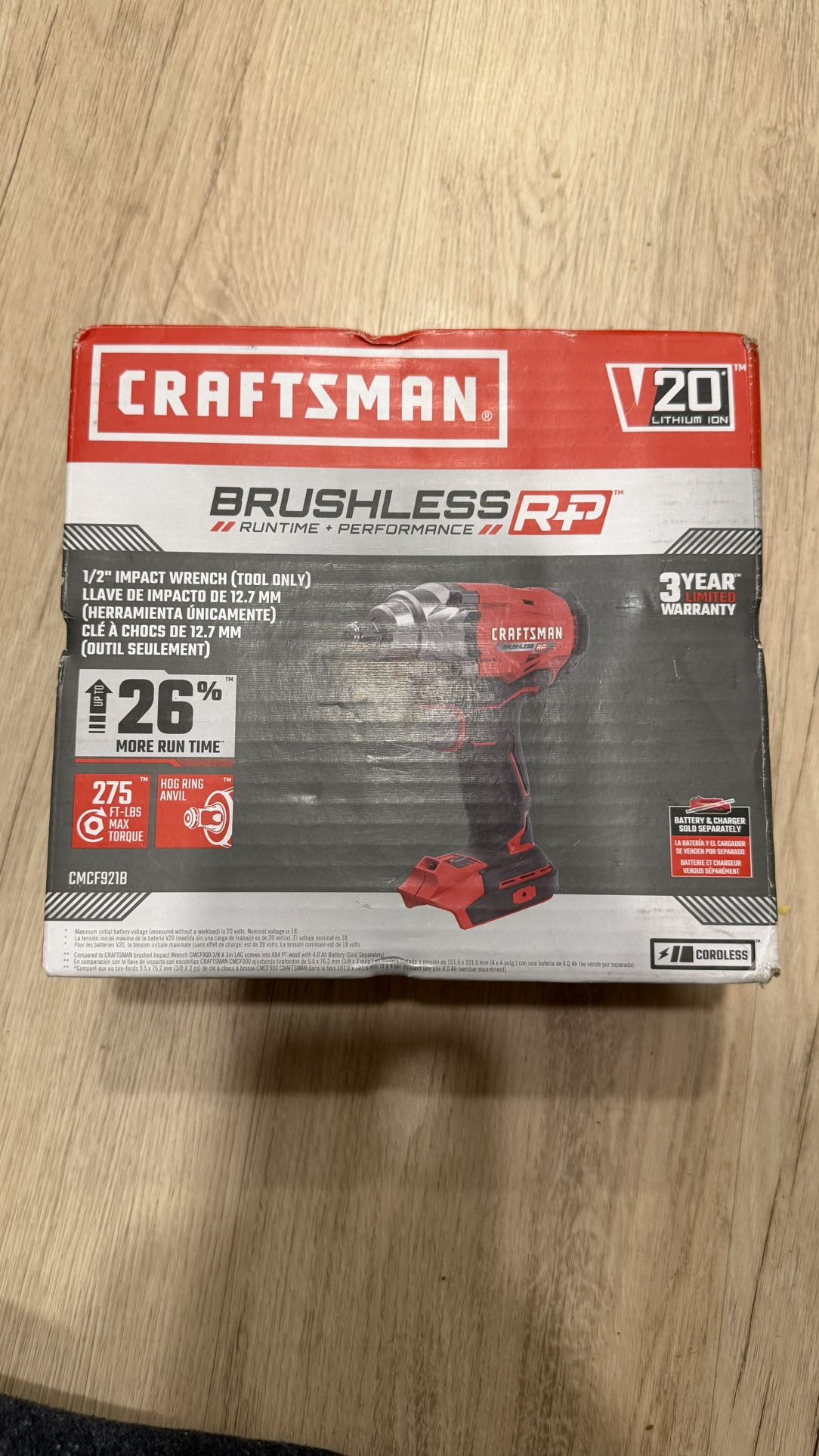 CRAFTSMAN V20 Cordless Impact Wrench, 1/2 inch, Tool Only
