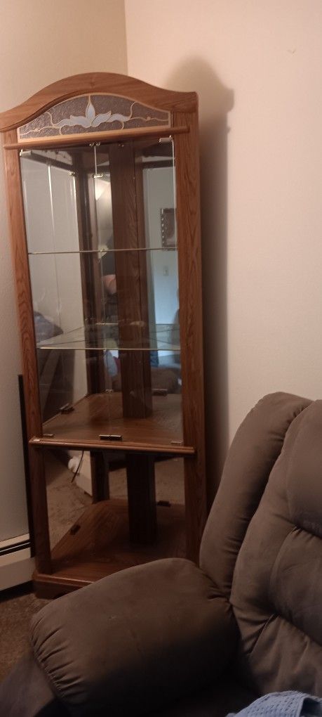 Used Wood Corner Cabinet 