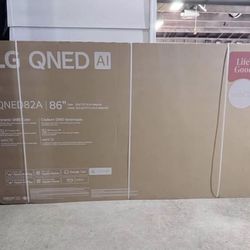 LG 86 inch CLASS QNED82A AI 4K UHD Smart webOS TV” never opened, still strapped in box