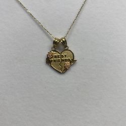 10k Real Gold Chain & Pendant “best Friend”
