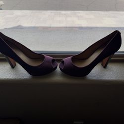 Coach heels purple suede 10b