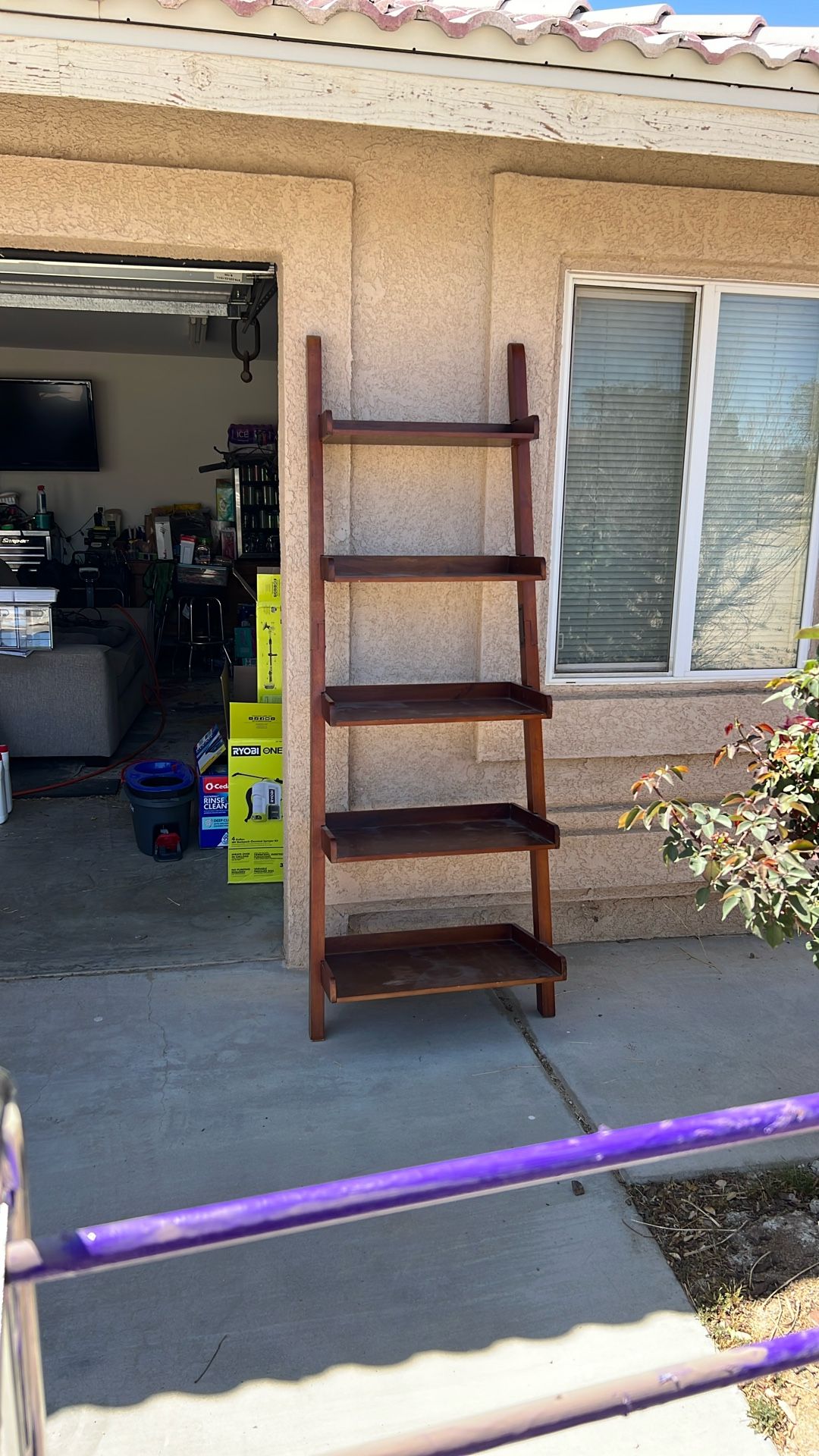 Wood Ladder Shelf