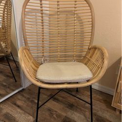 Rattan Chair & Cushion 