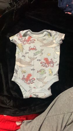 Newborn Baby Onesie Ocean Animals Print