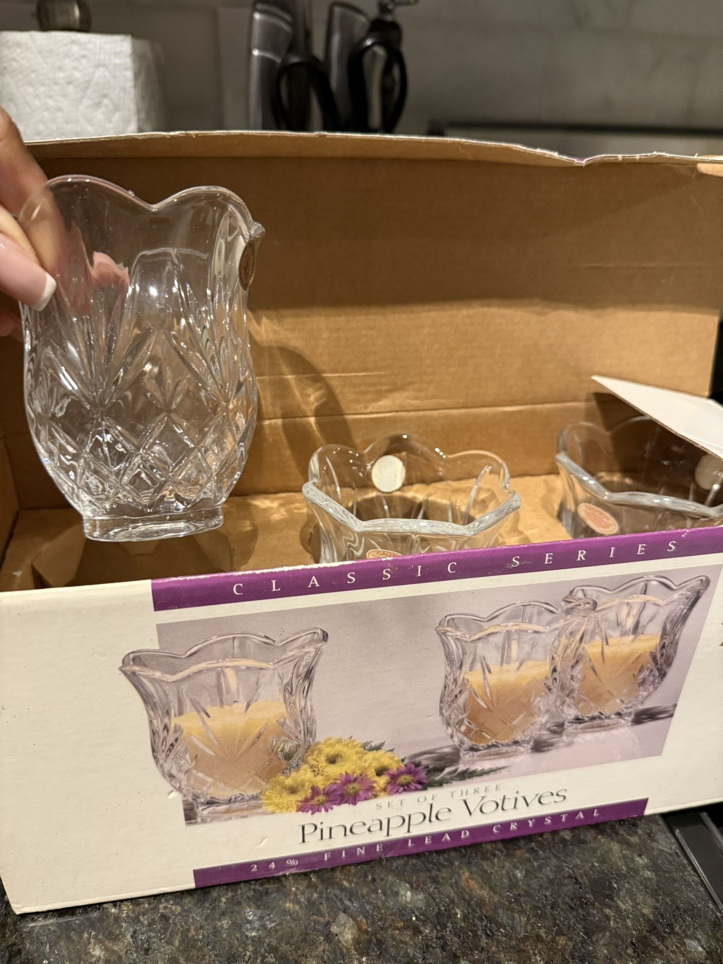 Crystal Votive Set