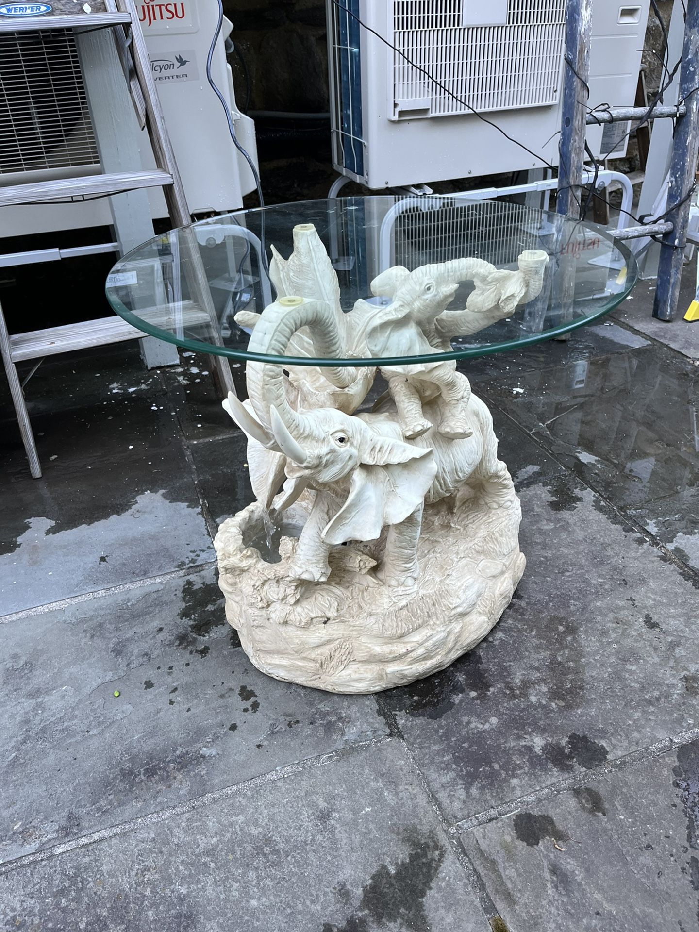 Elephant Fountain/Glass Side Table!