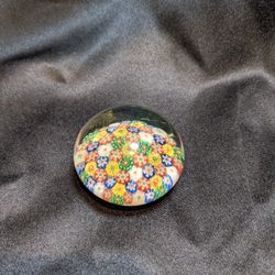 vintage glass Floral Prismatic paperweight