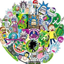 50 Pcs Set/Bag American Drama Rick and Morty PVC Sticker Decoration DIY Ablum Diary Scrapbooking Label Sticker Cute Stationery