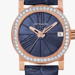 Wittnauer Women's Leather Watch with dimaond bezel