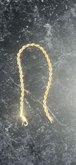 925 gold plated silver rope bracelet