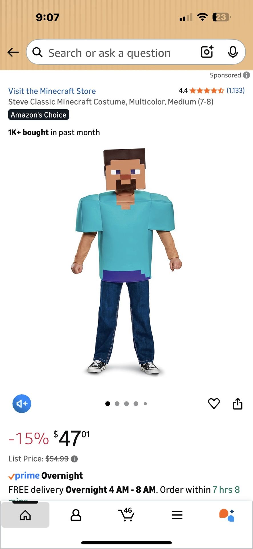 Minecraft Steve Costume 