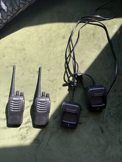 Pair of Two-Way Walkie Talkies with Charging Bases
