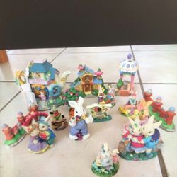 Vintage Easter Bunny Rabbit Village Ceramics