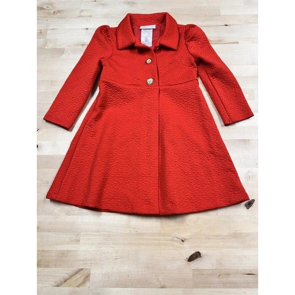 Bonnie Jean Little Girls Size 3T Red Peacoat Fancy Dress Up coat jacket top toddler kids toddler