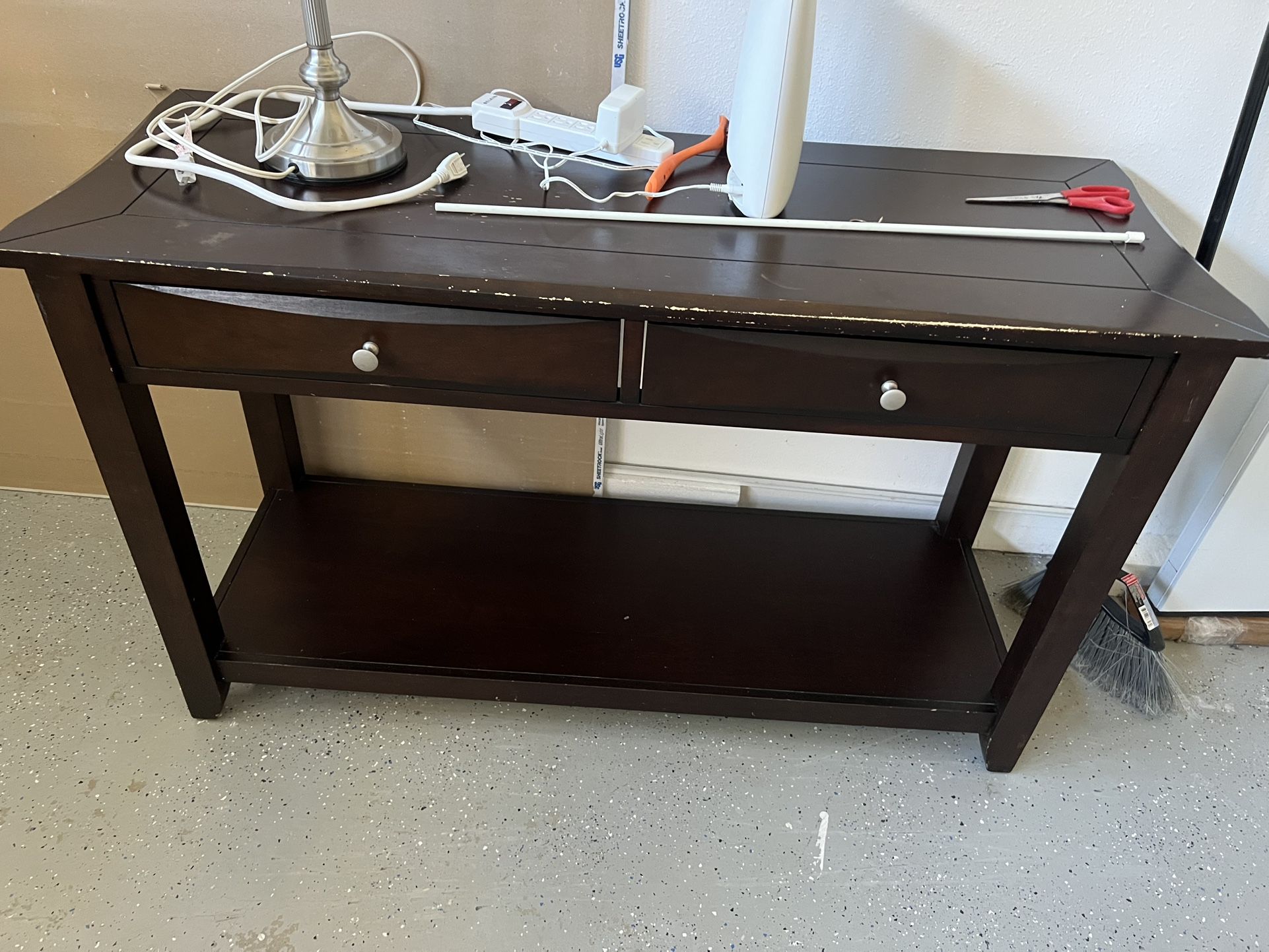 Console Table/desk With Free Lamp