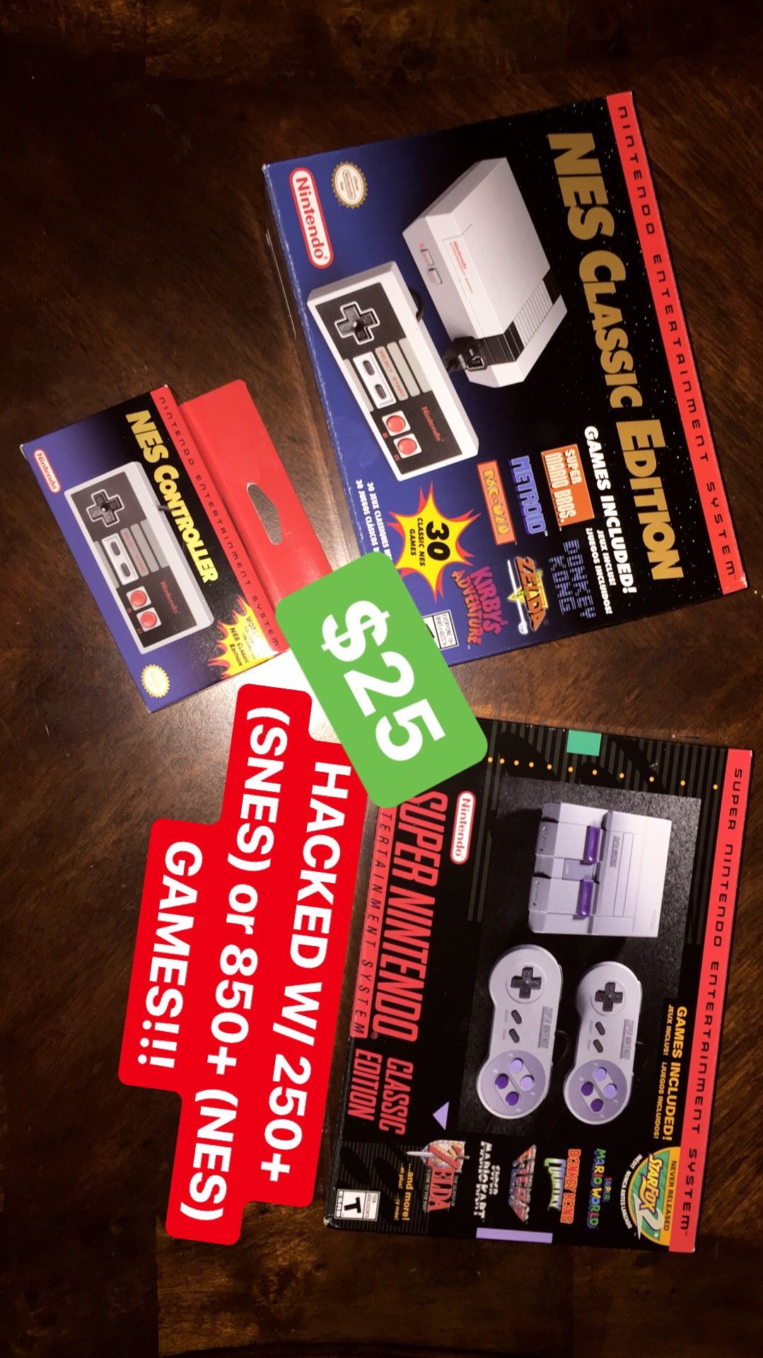 SUPER NINTENDO CLASSIC SNES NES HACK HACKED MOD MODDED 250+ GAMES NEW