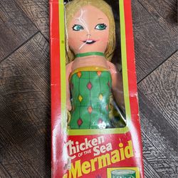 Mattel Chicken of the Sea Mermaid Advertising Doll 1974 Green Yellow Blonde