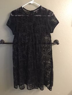 Black sheer embroidered dress size 6