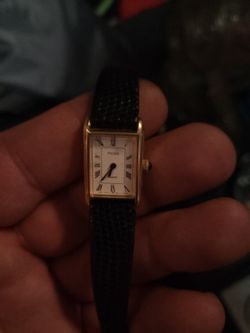 Vintage Rare 90’s Pulsar Tank Roman Numerals Sapphire Crown 20mm Womens Watch